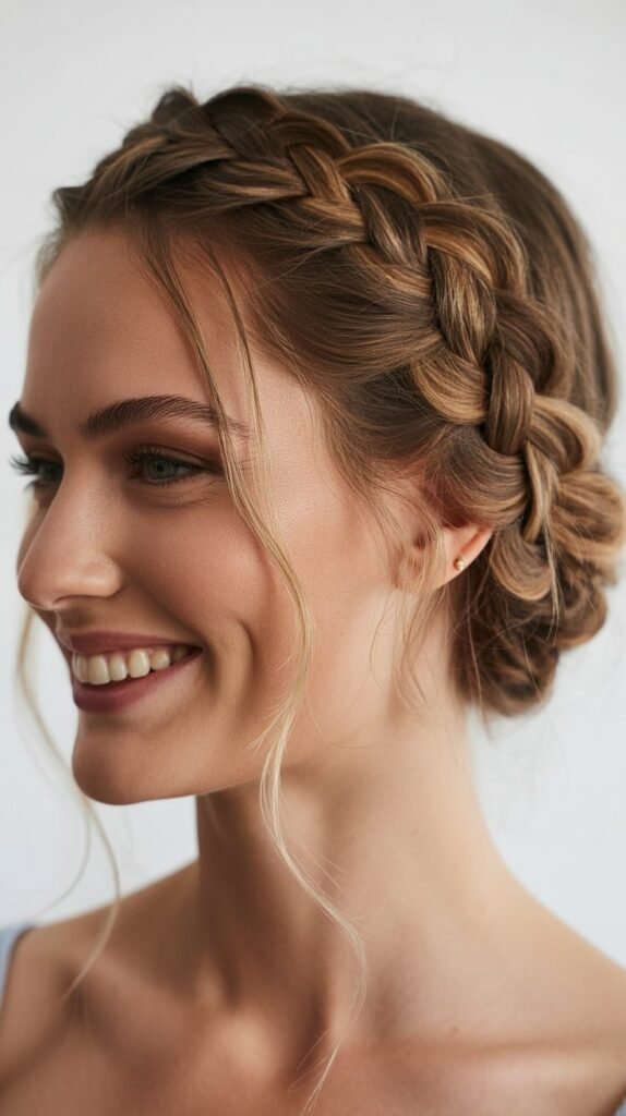 Side-Swept Braided Crown