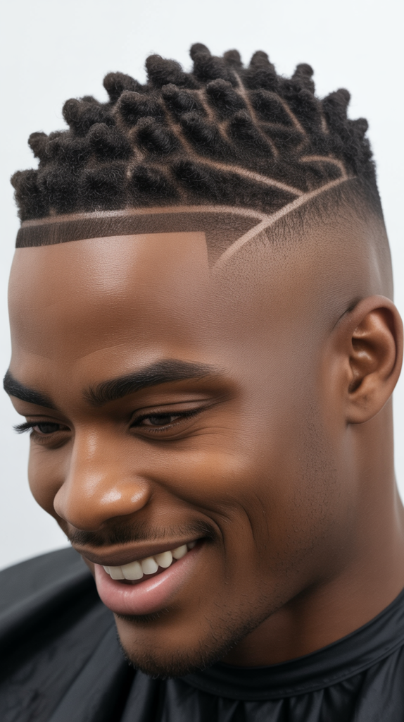 Low Taper Fade with Twisted Top