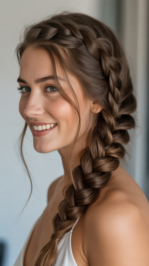 Side Braid with Center Part