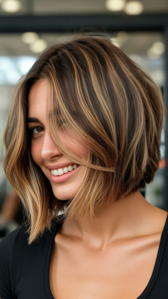 Choppy Bob with Balayage Highlights