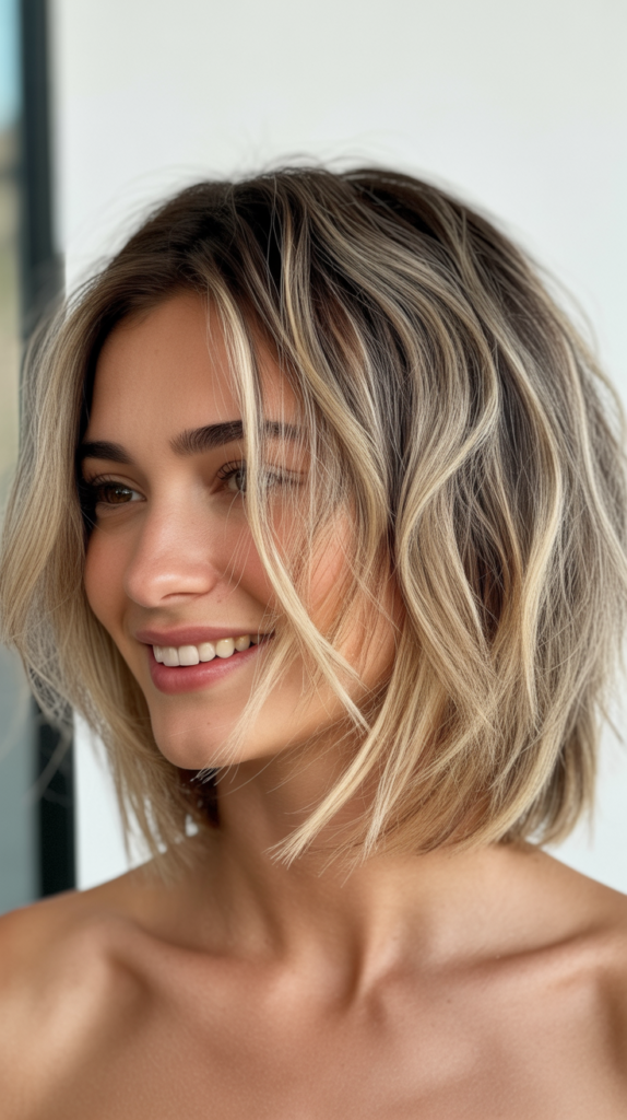 Choppy Bob with Blonde Ombré