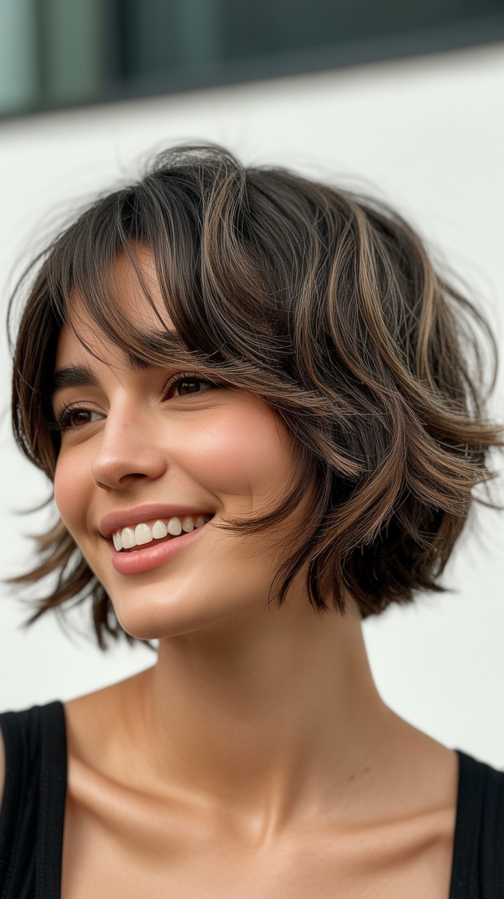 Shaggy Choppy Bob for Fine Hair