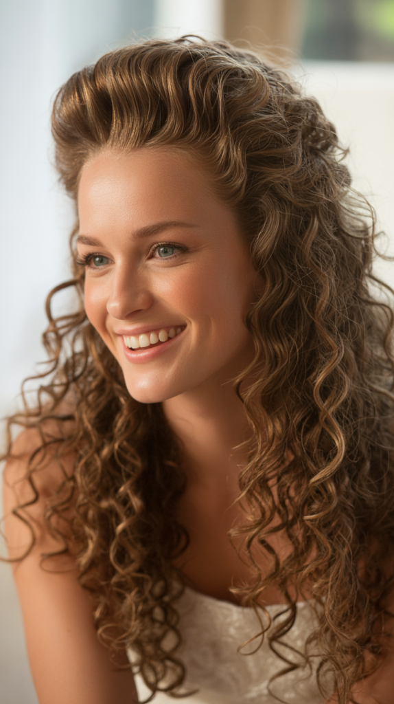 Crimped Crown with Natural Curls