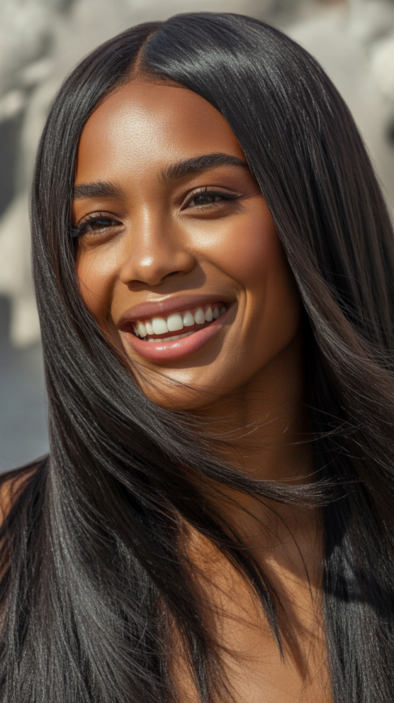 Flattering Straight Hairstyles on Black Women