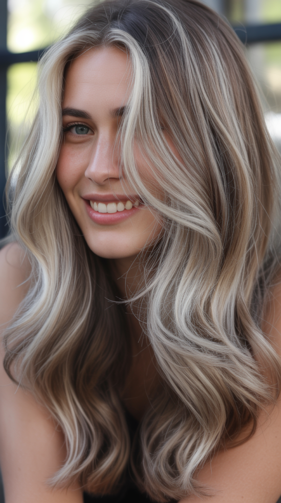 Ash Brown with Platinum Highlights