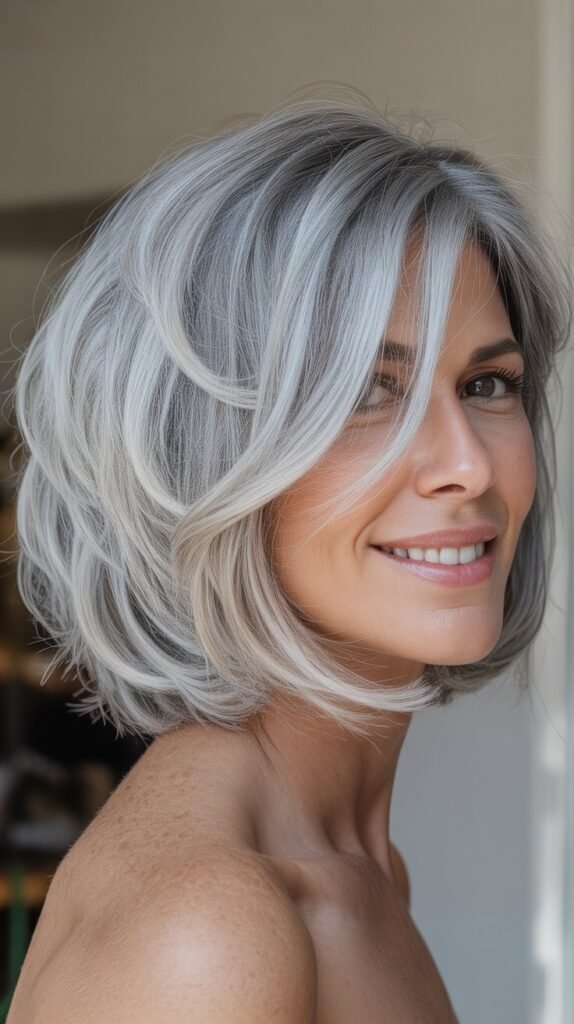 Choppy Bob for Gray Hair