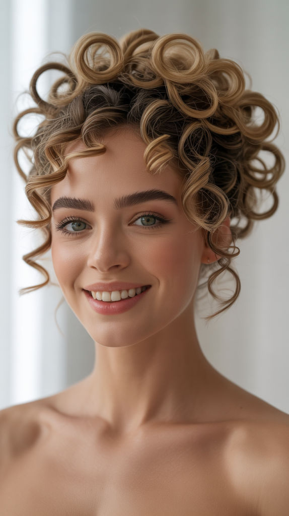 Curly Halo Updo