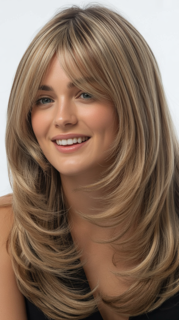 Curtain Bangs with Long Layers