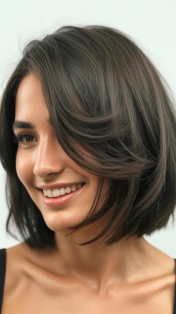 Choppy Bob with Swooped Side Section