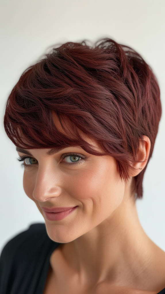 Burgundy Pixie Cut