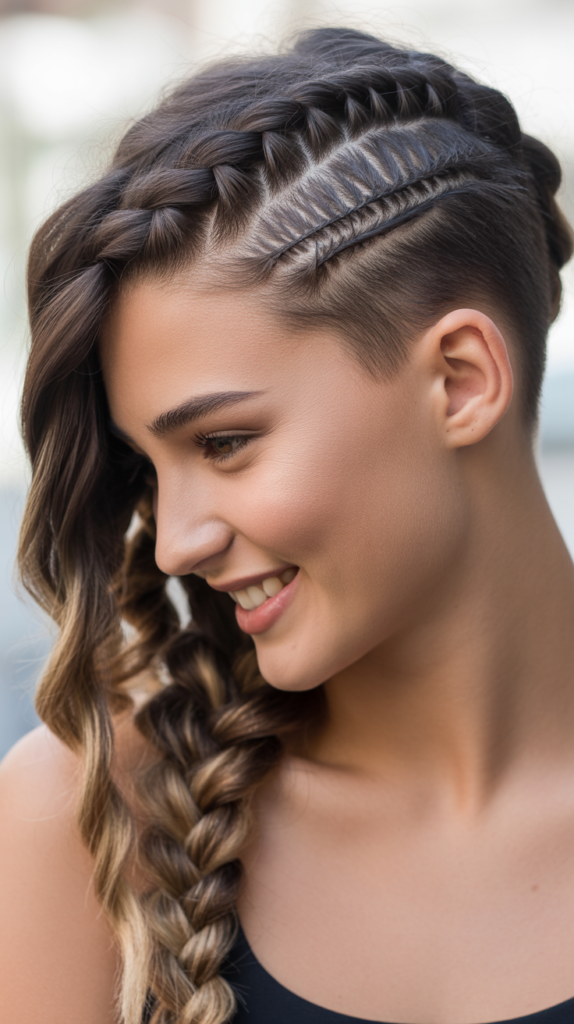 Side Braid with Shaved Side