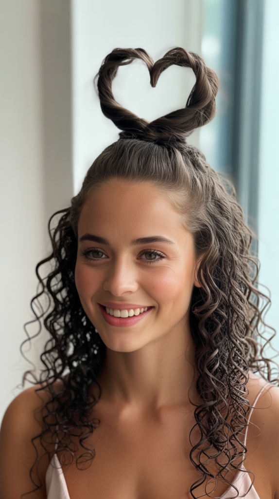 Twisted Heart Shape Half Up