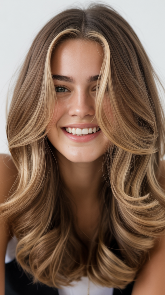 Long Hair with Face-Framing Highlights and Layers