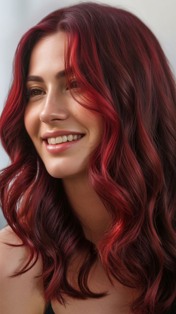 Burgundy with Red Highlights