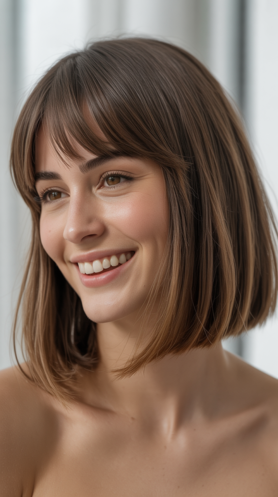Undercut Bob with Curtain Bangs