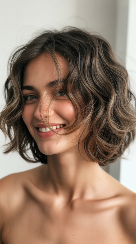 Choppy Bob with Beach Waves