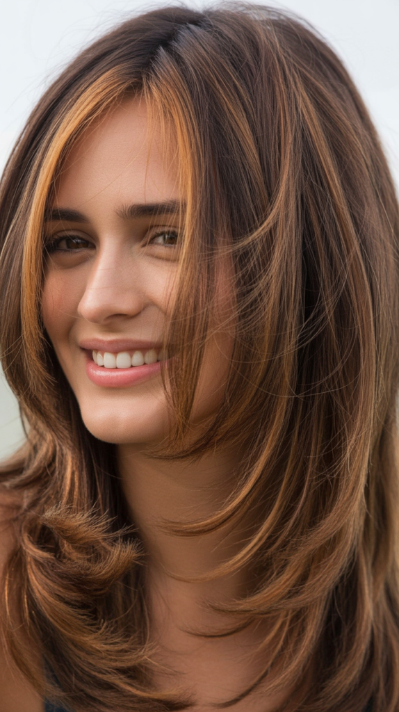 Caramel Highlights on Choppy Layers