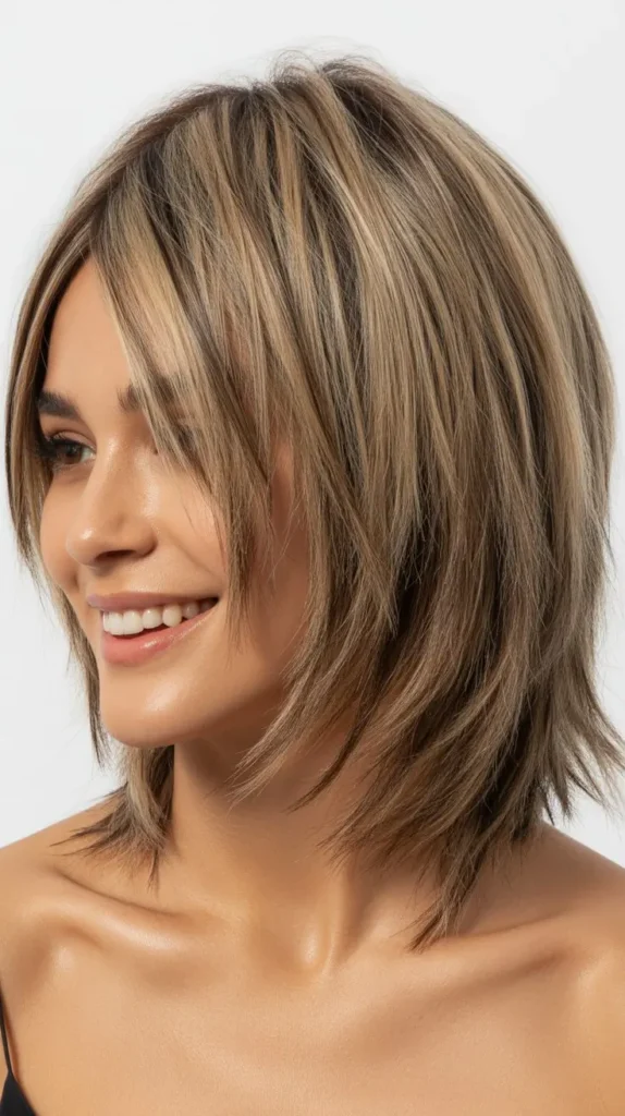 Textured Choppy Long Bob with Layers