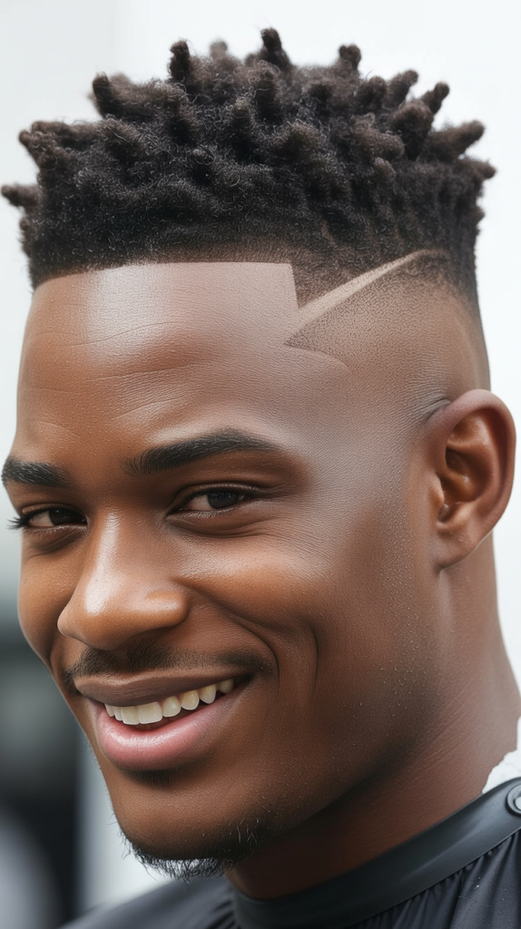 Low Taper Fade with High Top