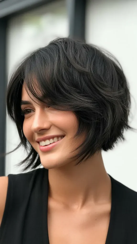 Choppy Bob with Side-Swept Styling