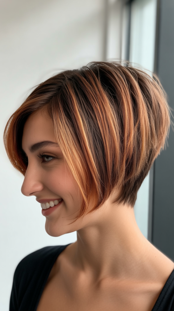 Stacked Bob with Colored Ends