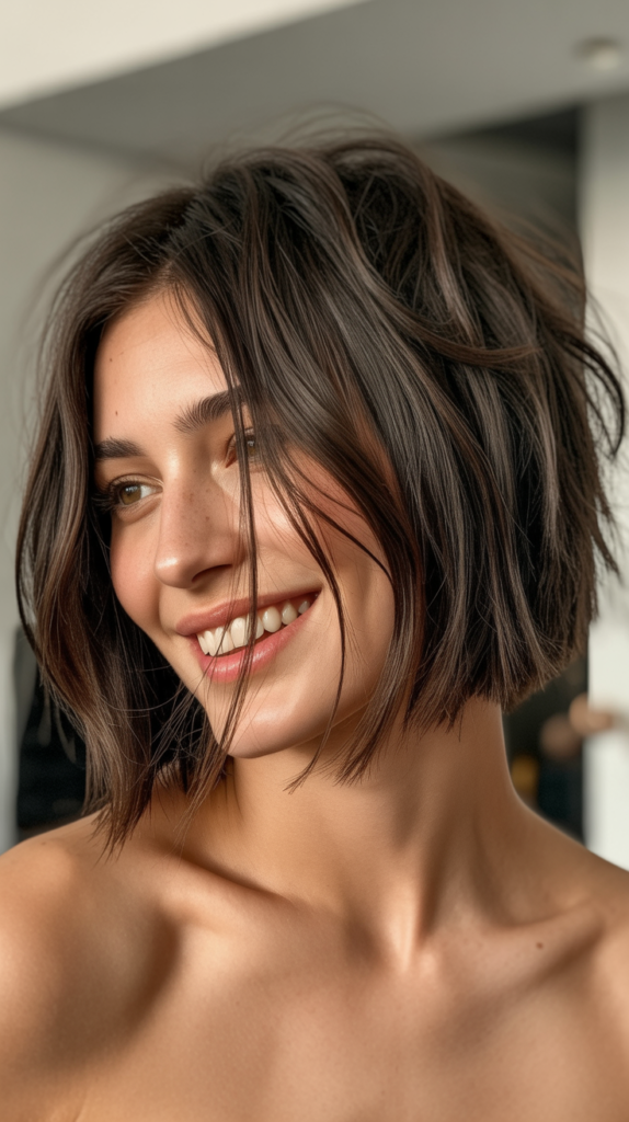 Choppy French Bob with Side Part