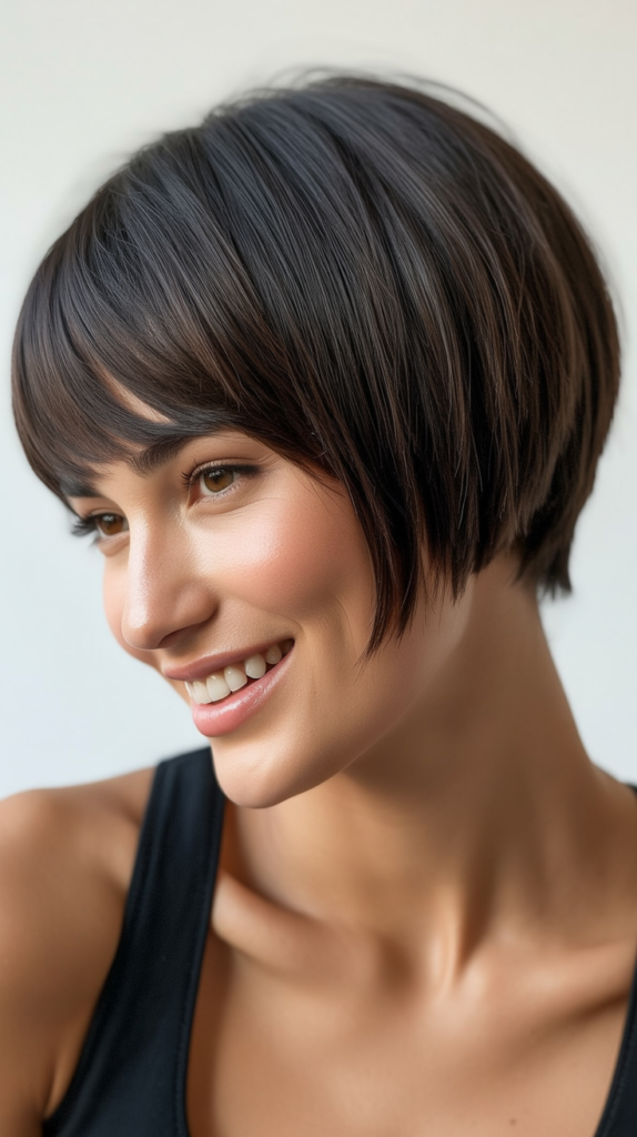 Stacked Bob with Bangs