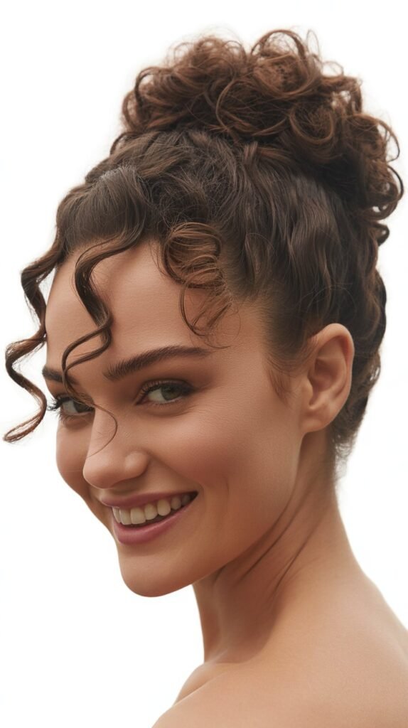  Curly Bouffant Updo