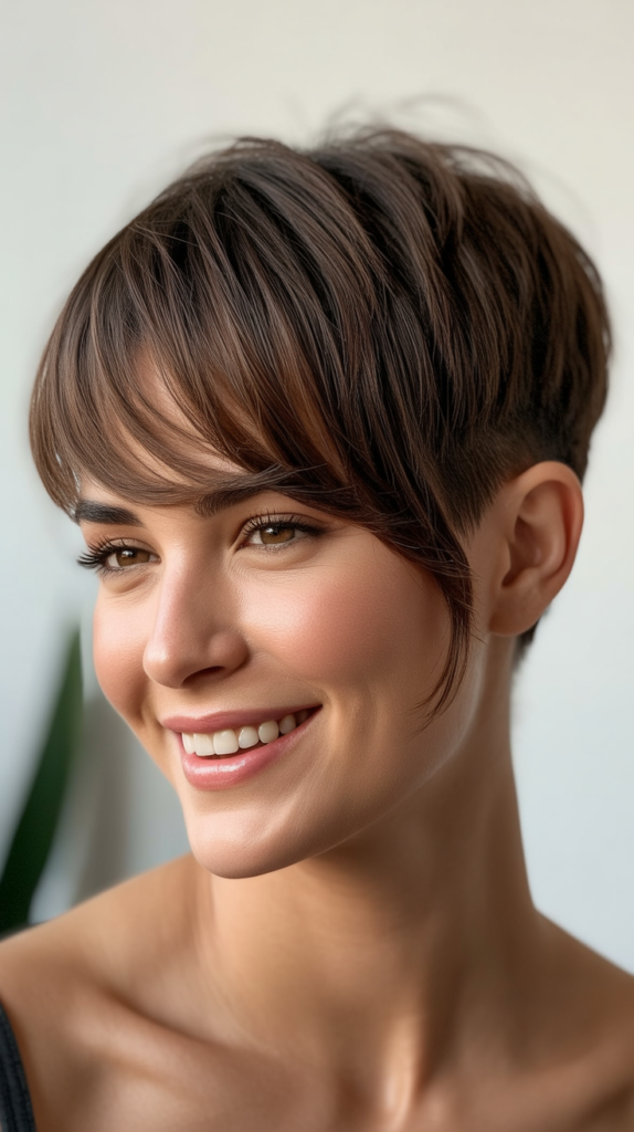 Razored Pixie with Long Fringe