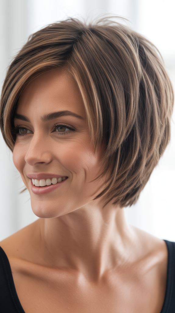 Stacked Bob with Tousled Texture for Casual Fullness