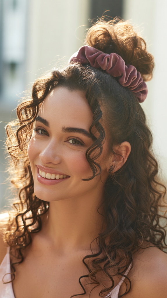 Velvet Scrunchie Half Up