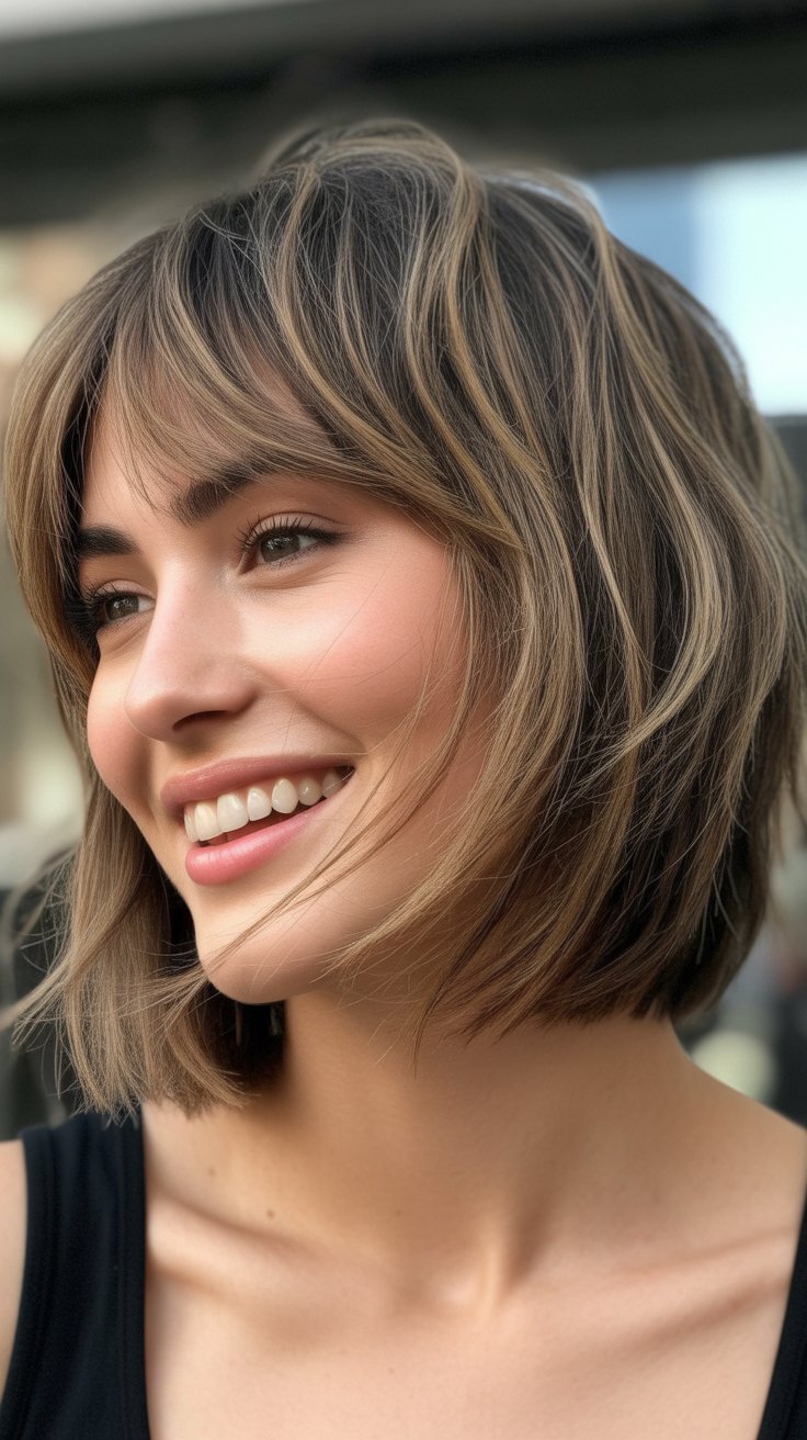 Beautiful Choppy Bob Haircuts for Fine Hair Bangs