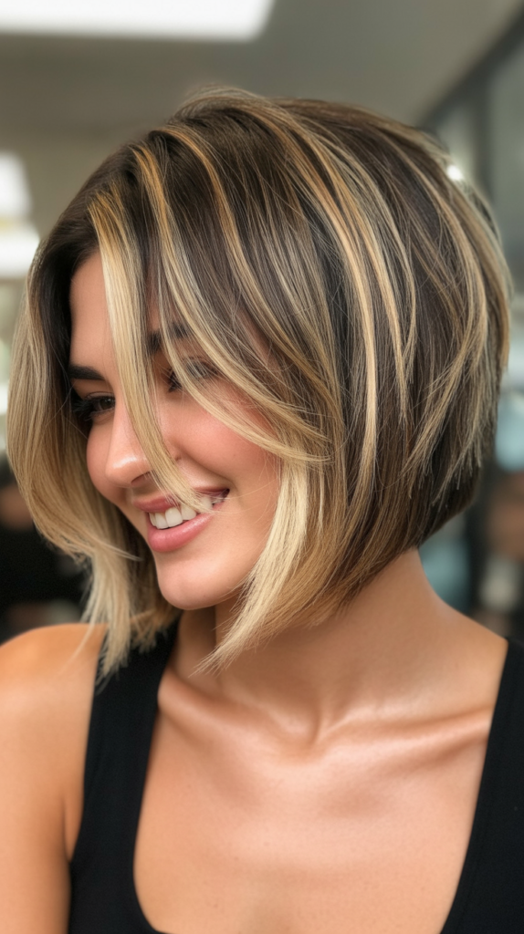 Choppy Bob with Money Piece Balayage