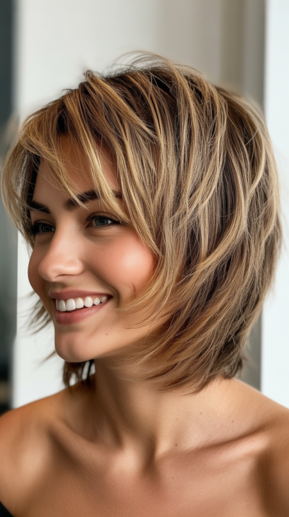 Stacked Choppy Bob with Volume