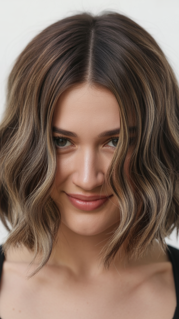 Wavy Lob with Center Part