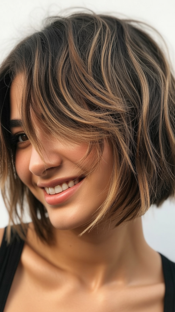 Choppy French Bob with Peek-a-Boo Highlights