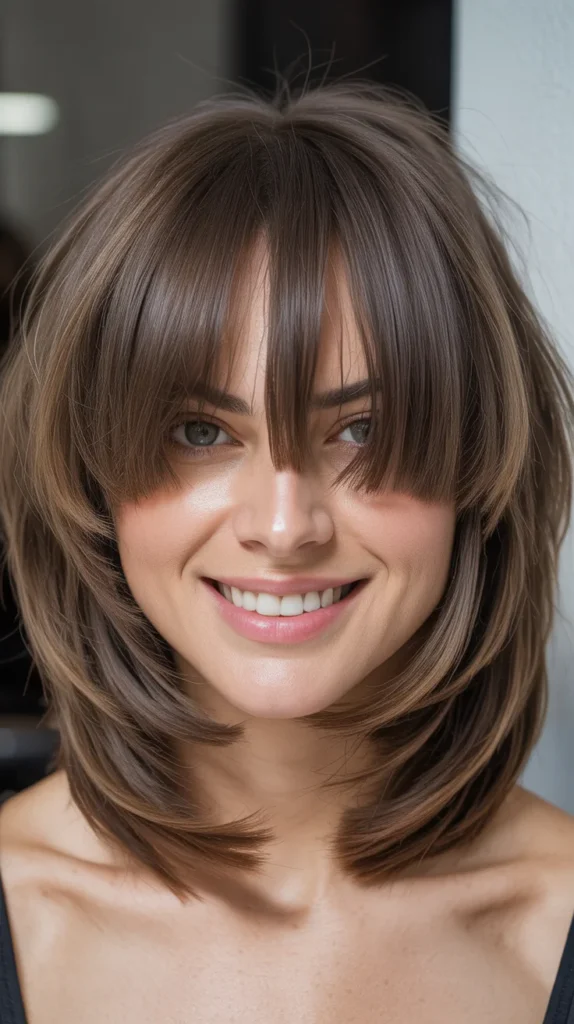  Choppy Bob with Heavy Bangs