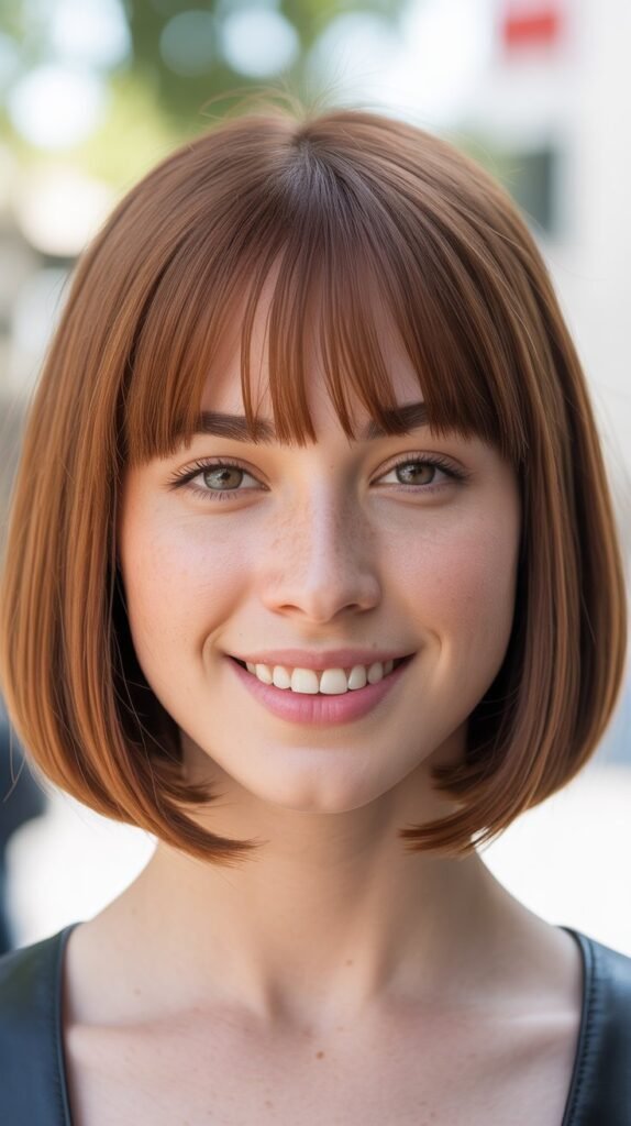 Straight Bob with Curtain Bangs