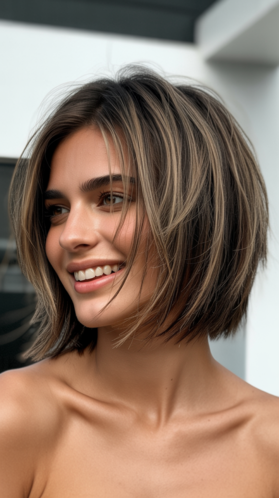 Choppy Bob with Sliced Layers