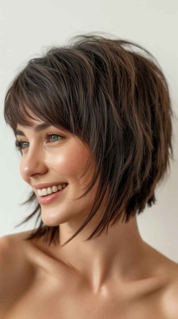 Inverted Shaggy Bob with Stacked Back