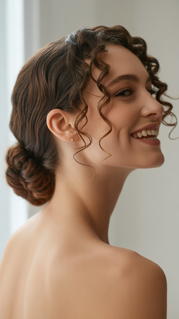 Sleek Low Curly Knot