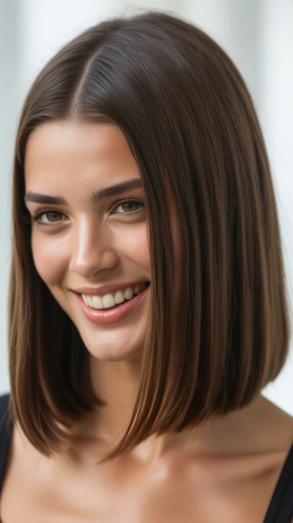 Sleek Center-Parted Lob