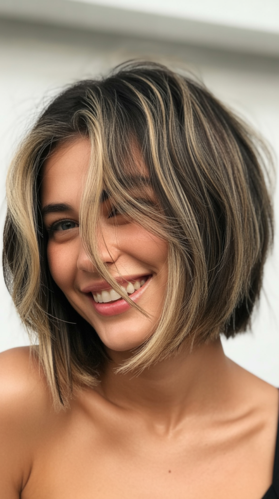 Choppy Bob with Money Pieces