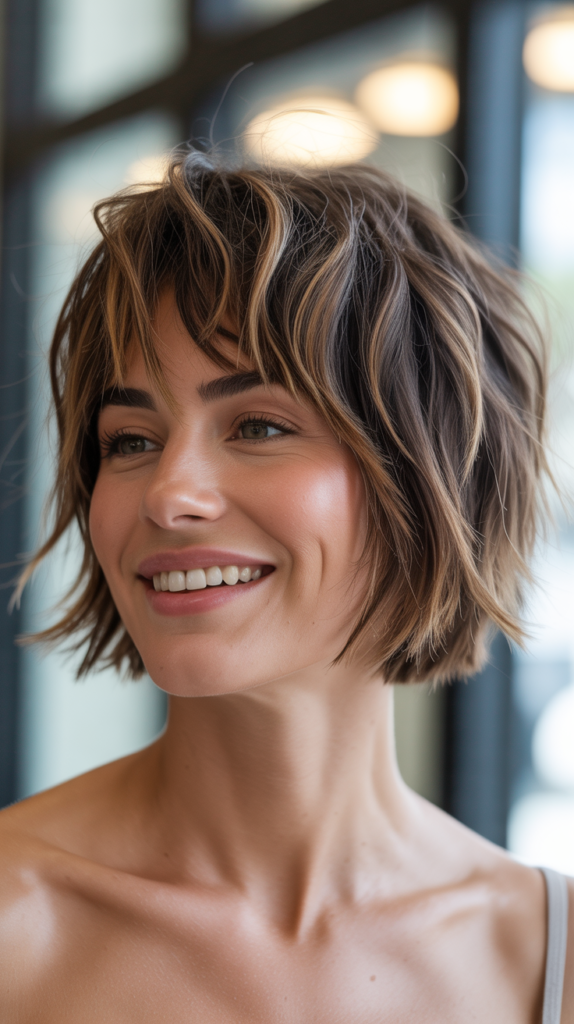 Messy Choppy French Bob