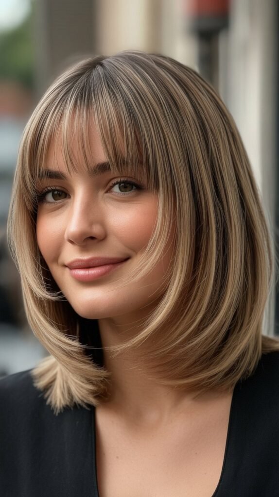 Graduated Bob with Soft Curtain Fringe