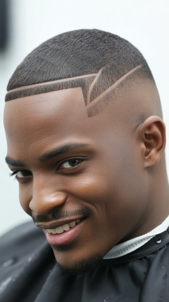 Low Taper Fade with Line Up Design