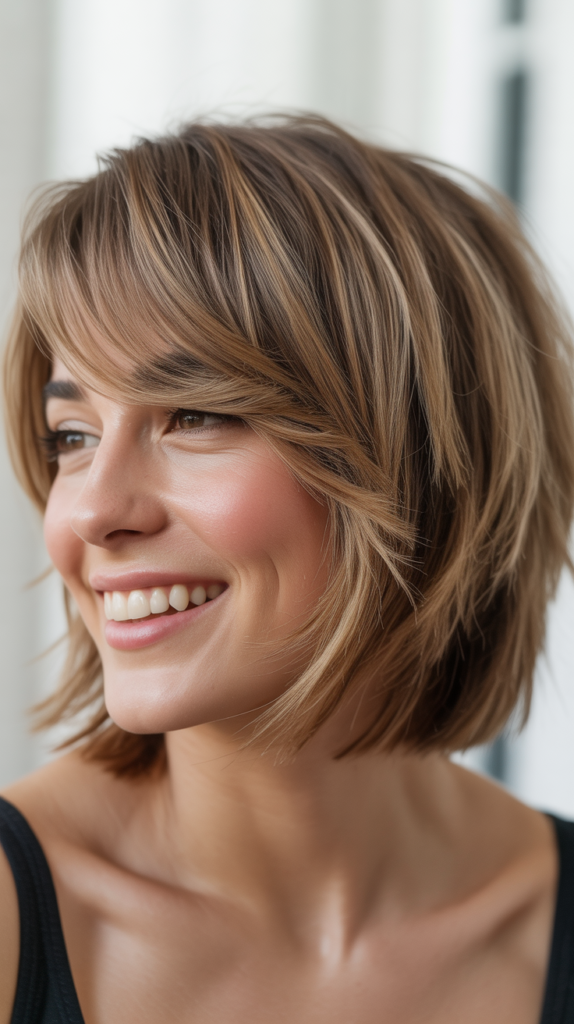Choppy Bob with Long Side Bangs