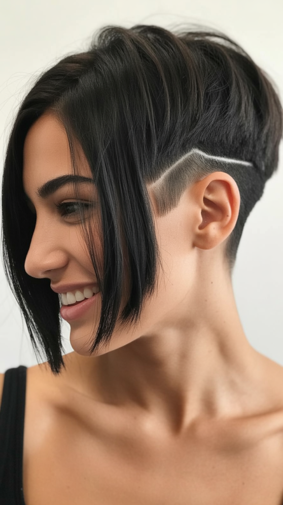  Inverted Bob with Disconnected Stacked Undercut