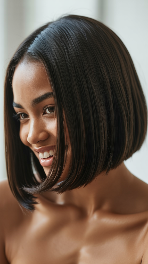 Straight Bob with Curved Hem