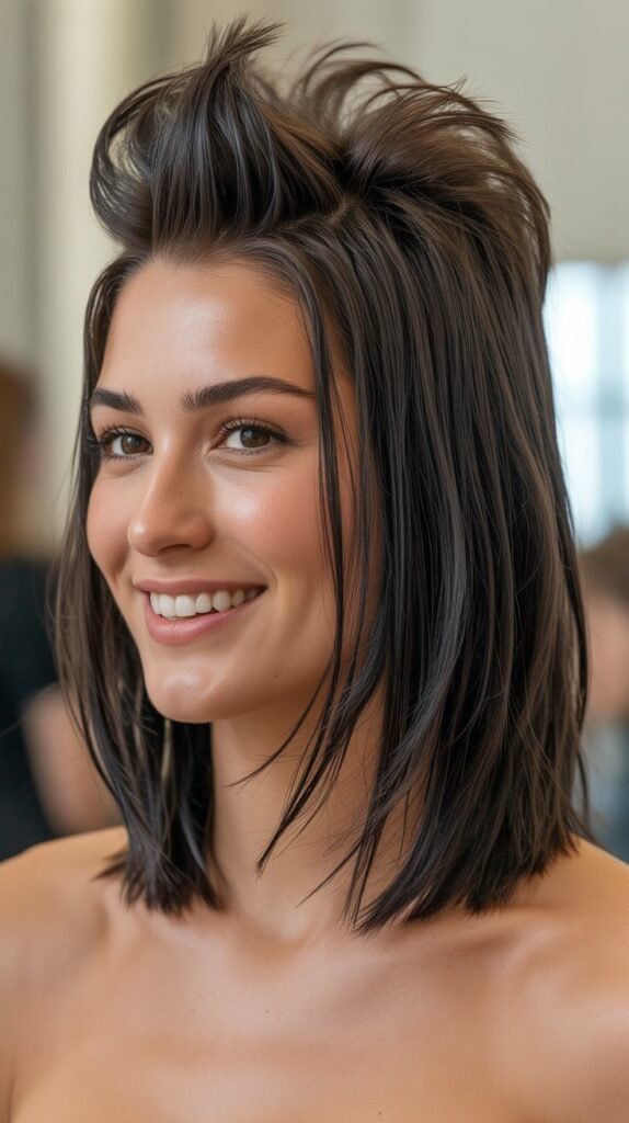  Choppy Bob with Mohawk-Inspired Top